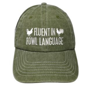 Primitives By Kathy Baseball Cap Green One Size Funny Pun Chicken Graphic Hat